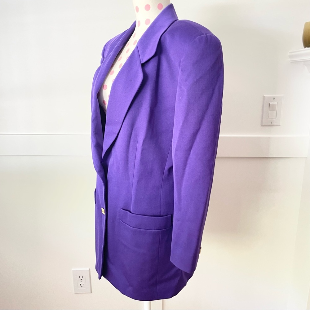 Dana Buchman Wool Blazer Vintage Purple Gold Size 8 Women’s - Picture 4 of 11